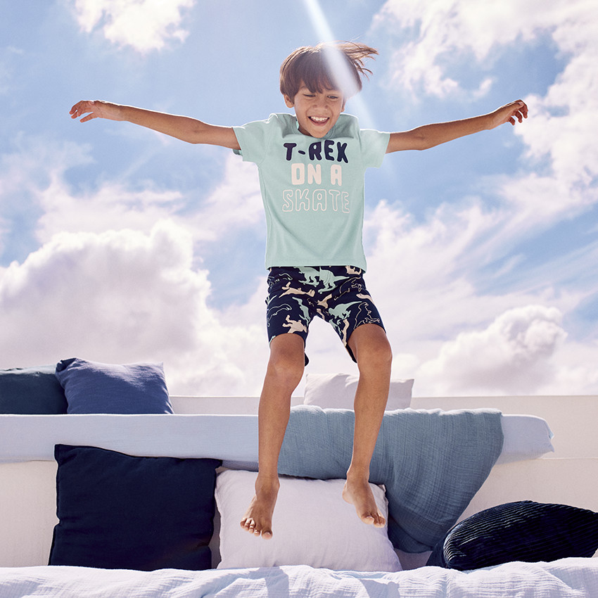Σετ πιτζάμα κοντό με σχέδιο T-Rex για αγόρι 