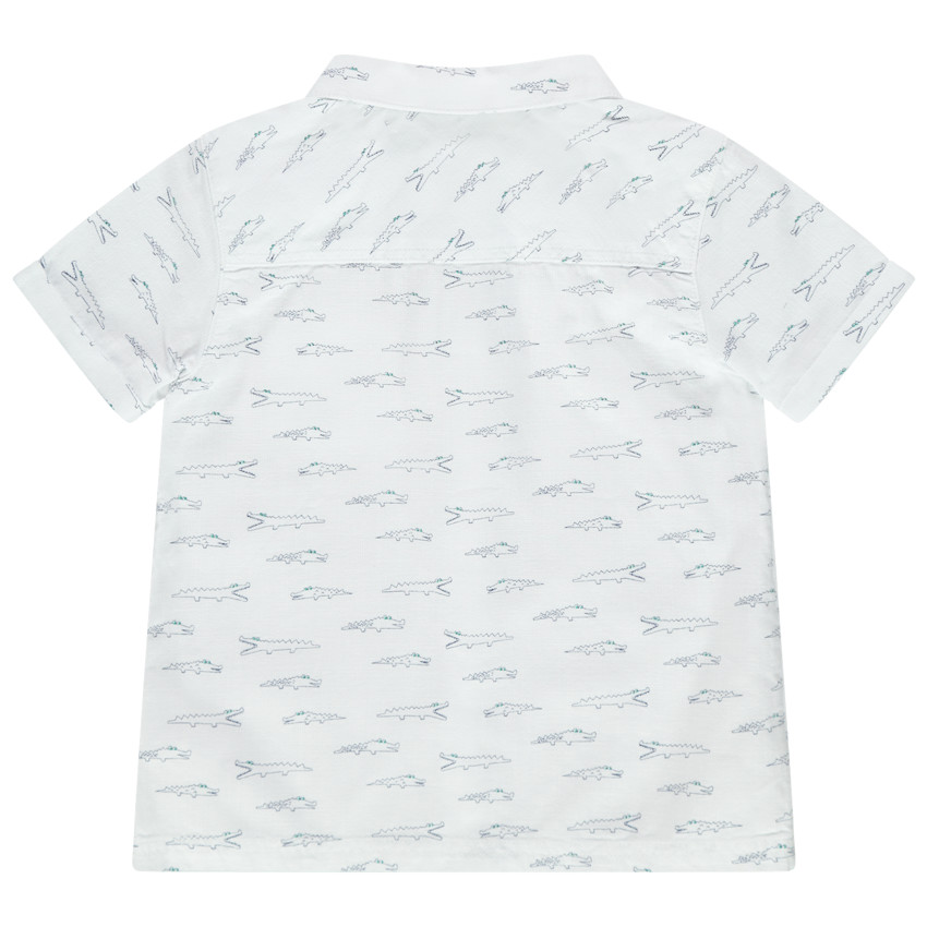 Πουκάμισο κοντομάνικο με τυπωμένους κροκόδειλους   