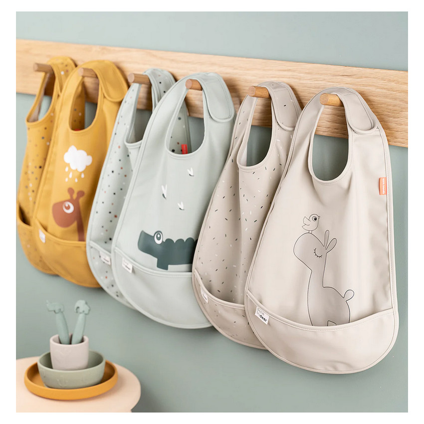 Σαλιάρα Σετ 2 Τμχ Velcro Croco Green DONE BY DEER 