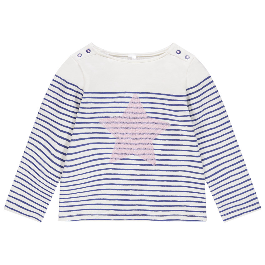 Μαρινιέρα με ρίγες σε αντίθεση και αστέρι από ροζ πούλιες 