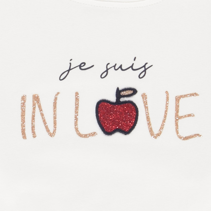T-shirt manches longues avec print brillant pour fille Main T-shirt manches longues avec print brillant pour fille