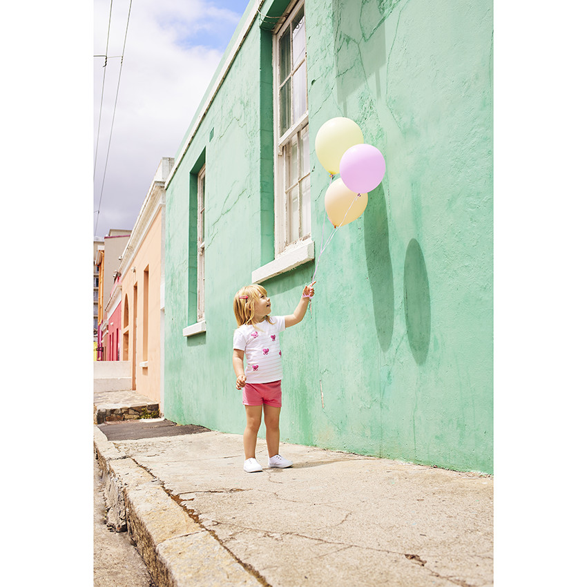 Σορτς από φούτερ μονόχρωμο για μωρό κορίτσι 