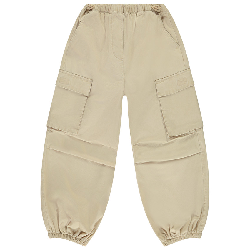 Pantalon uni en toile effet cargo pour fille  
