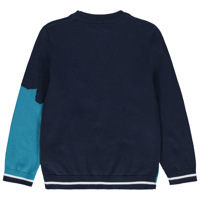 Πλεκτό πουλόβερ με ζακάρ μοτίβο κροκόδειλο 