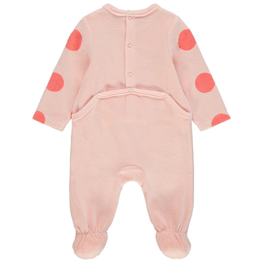 Dors-bien en velours motif coccinelle 