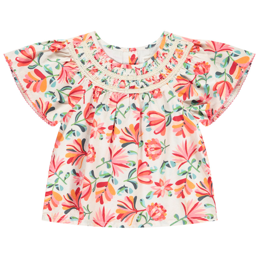 Τουνίκ κοντομάνικο με φλοράλ σχέδιο για κορίτσι 