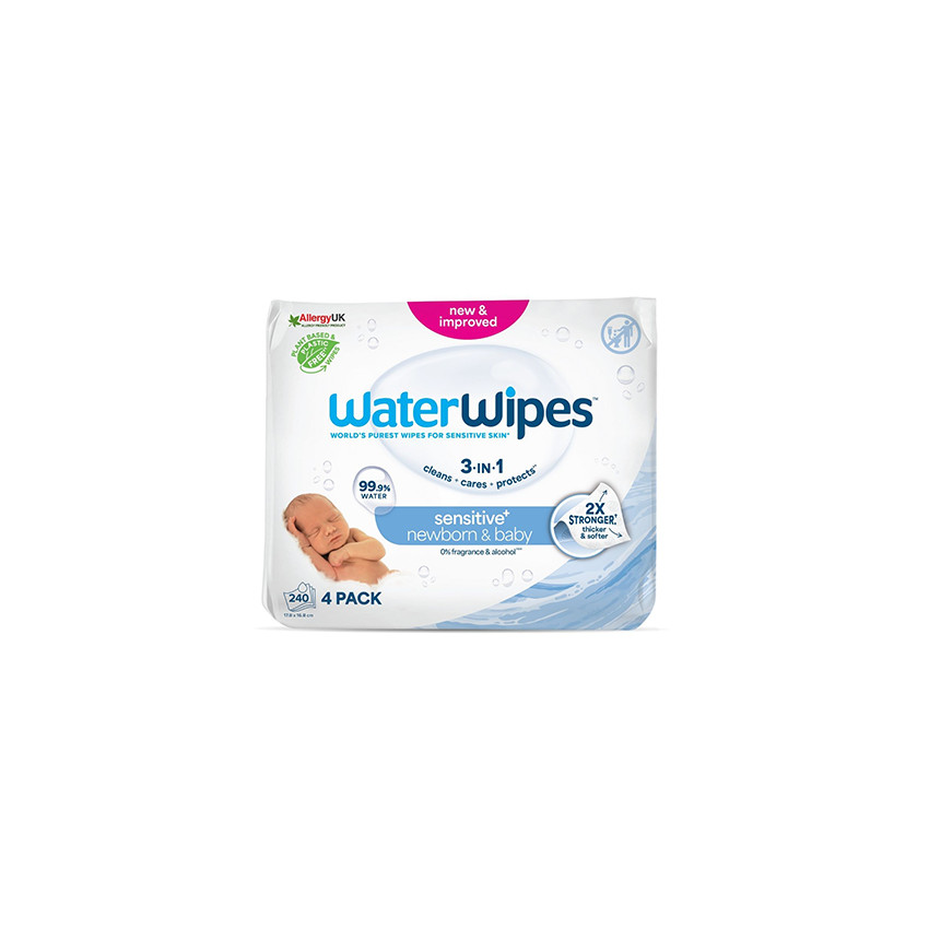 WaterWipes Οικολογικά Μωρομάντηλα με 99,9% Νερό, 4x60τεμ 