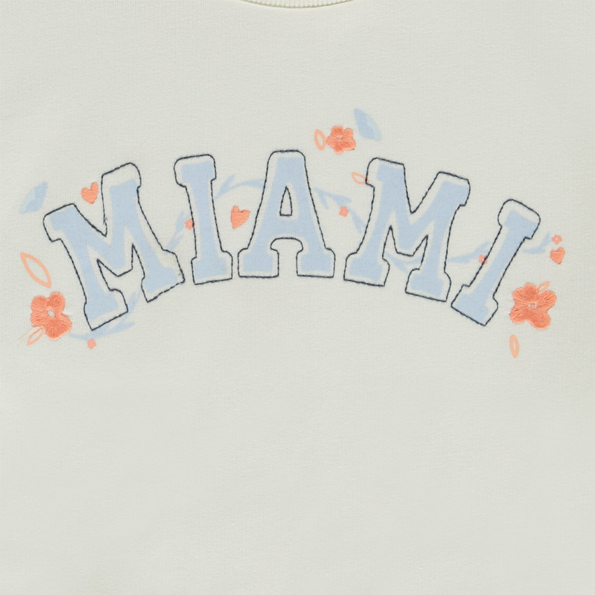 Φούτερ crop top oversize print Miami για κορίτσι 