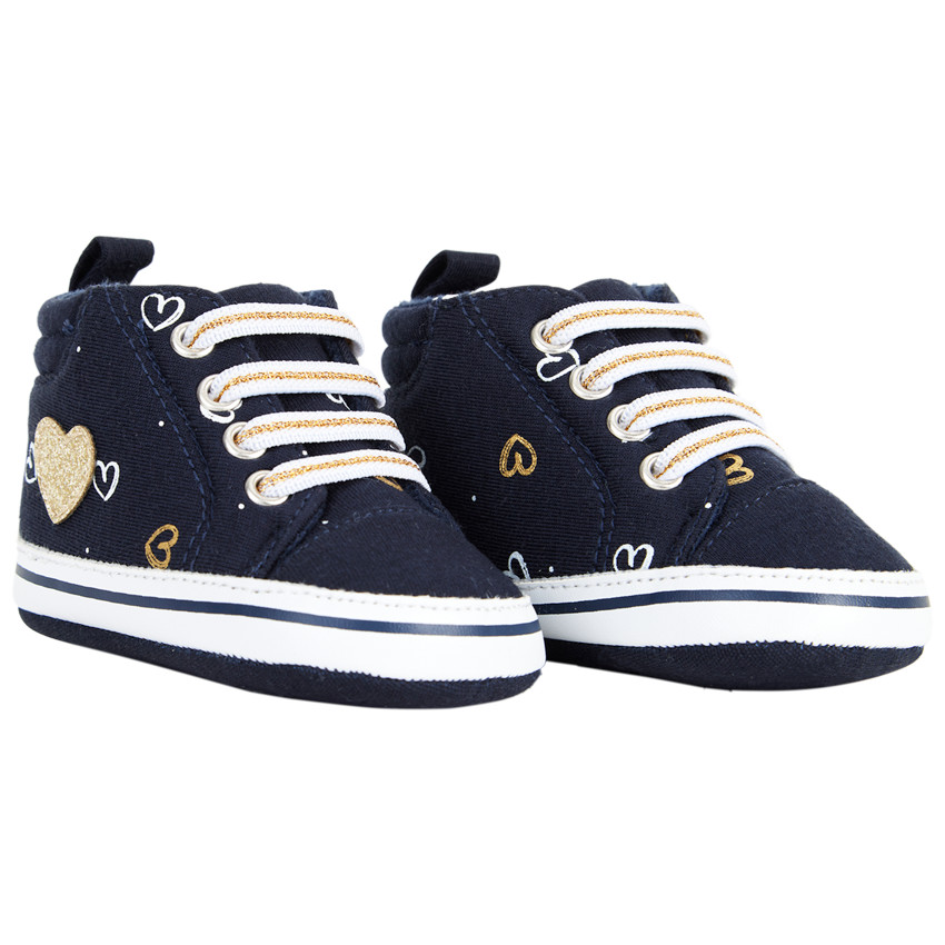 Αθλητικά παπούτσια ψηλά με ελαστικά κορδόνια για bebe κορίτσι 