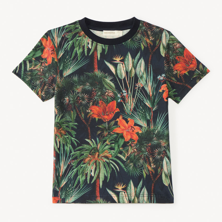 T-shirt με κοντά μανίκια με εκτύπωση φύσης για αγόρι 