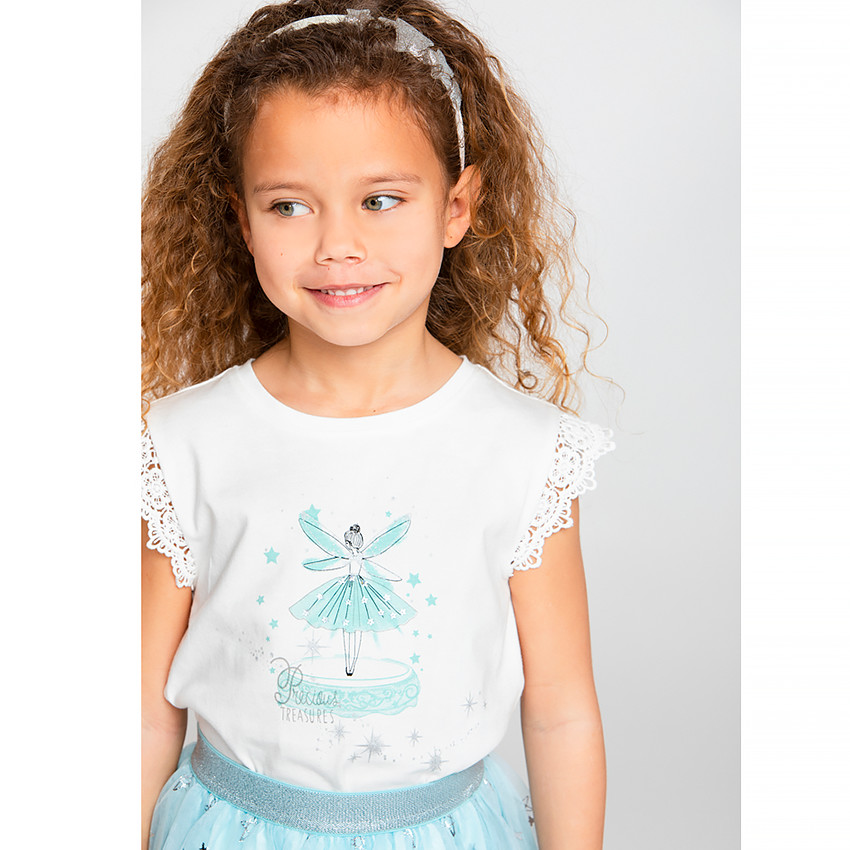 T-shirt manches courtes en dentelle pour fille  Additional T-shirt manches courtes en dentelle pour fille