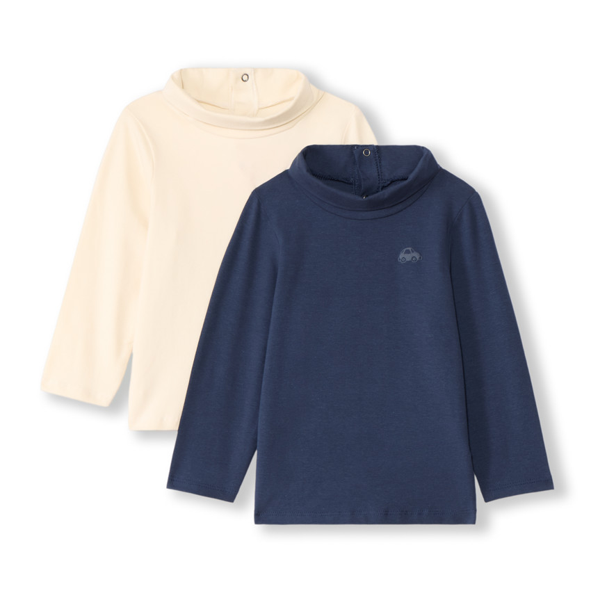 Σετ από 2 μπλουζάκια ζιβάγκο μονόχρωμα για bebe αγόρι 