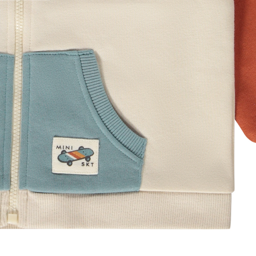 Γιλέκο από molleton effet color block για bebe αγόρι 