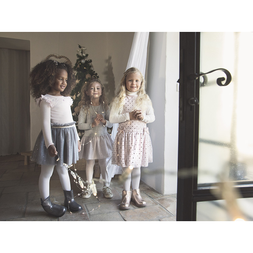 Γιορτινό φόρεμα effet 2 σε 1 bi-matière για κορίτσι 