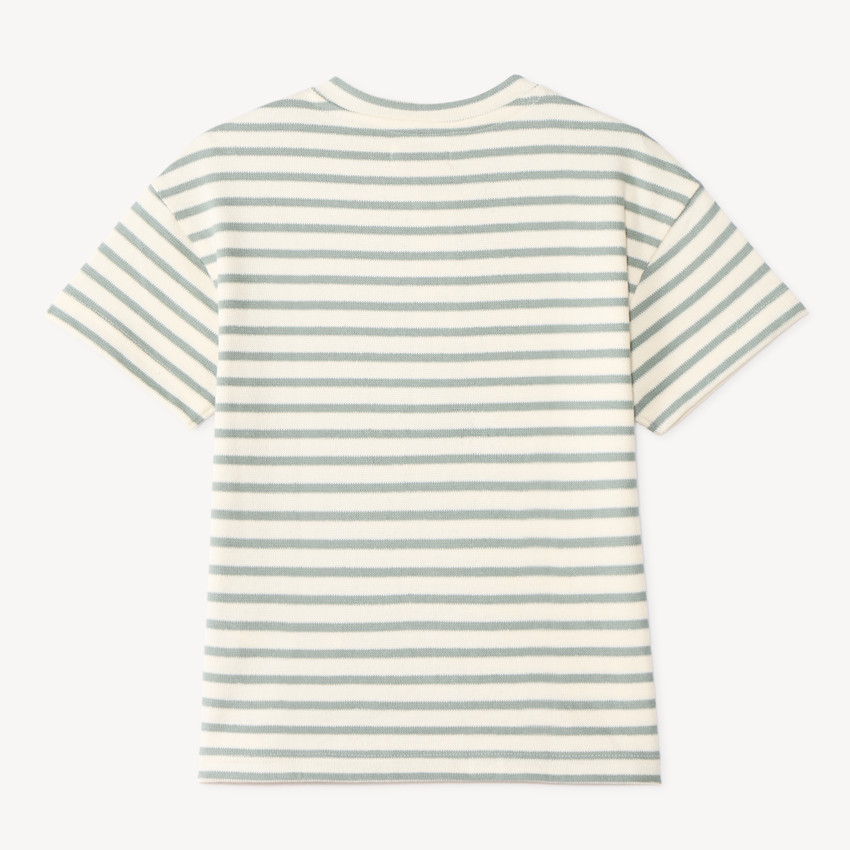 T-shirt με κοντά μανίκια και τουνίκ στο λαιμό με ρίγες αγόρι 