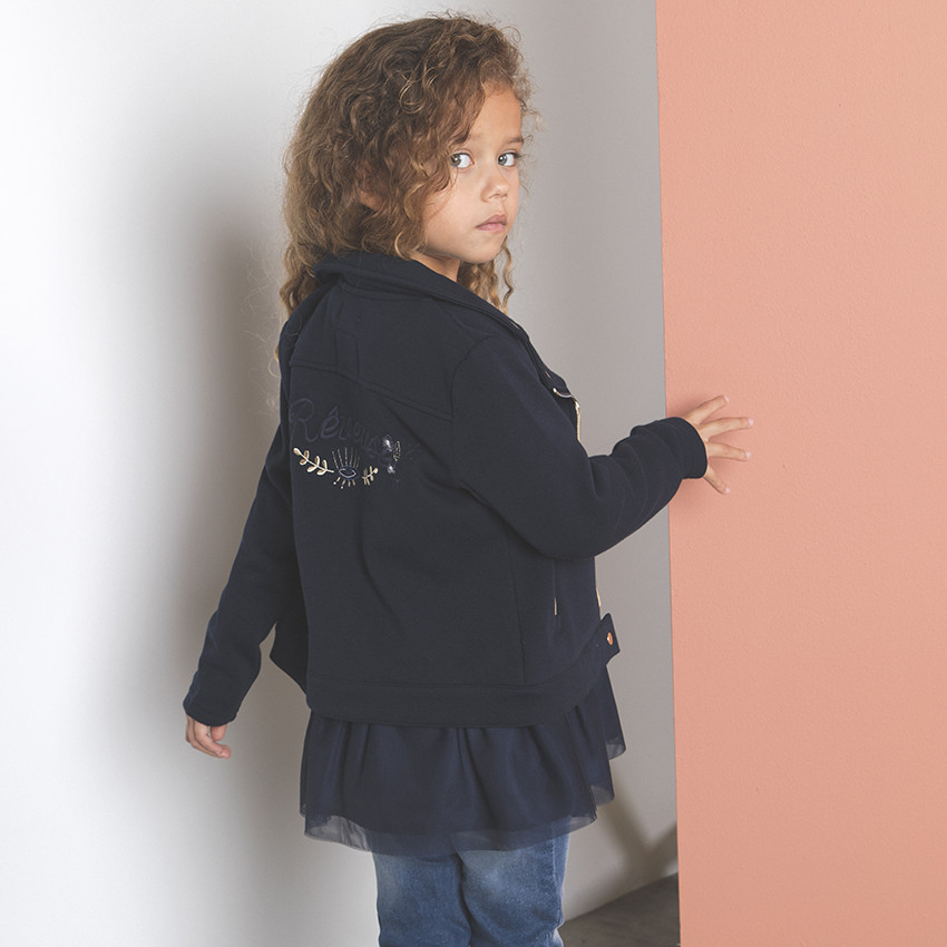 Perfecto μπλε marine με επένδυση sherpa για κορίτσι 