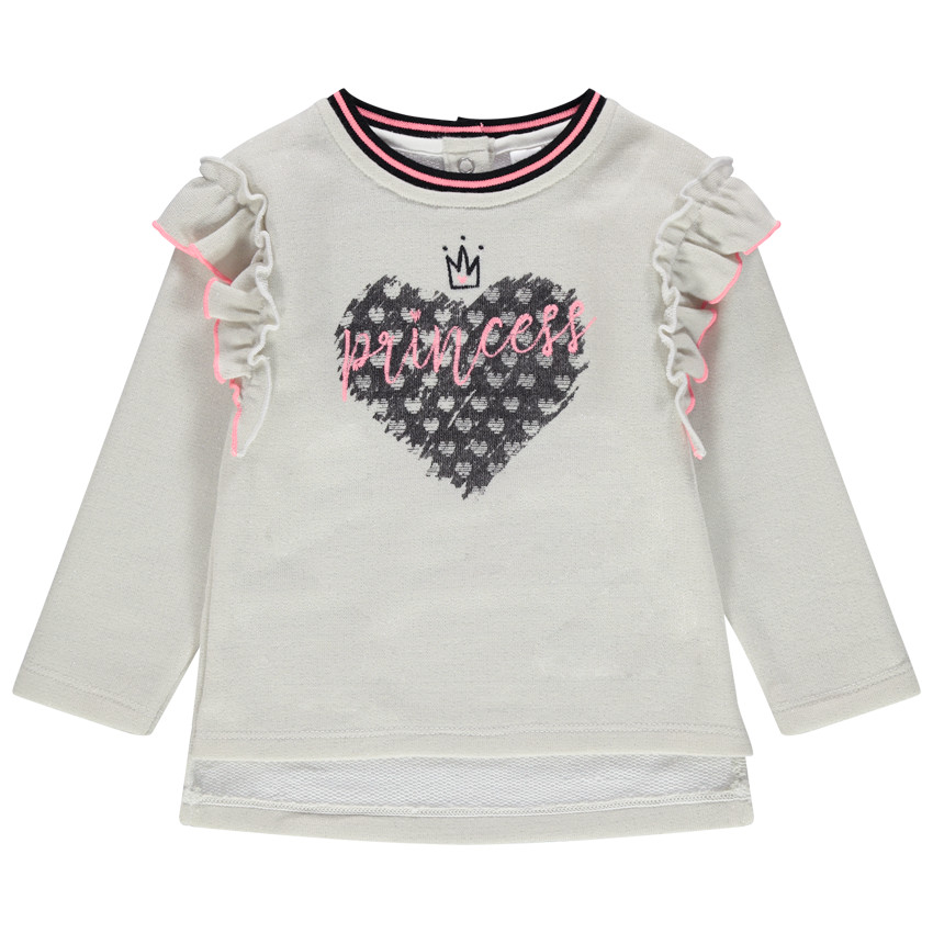 Φούτερ από φανέλα με στέμμα και βολάν στους ώμους  Additional Φούτερ από φανέλα με στέμμα και βολάν στους ώμους