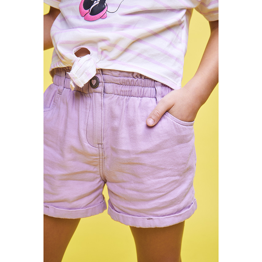 T-shirt κοντομάνικο με ρίγες και σχέδιο puff print Minnie Disney για κορίτσι 