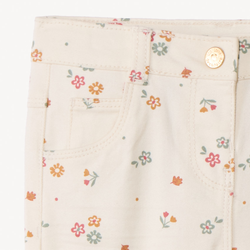 Pantalon en twill avec imprimé fleuri pour bébé fille  