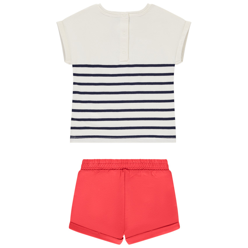 Σέτ κοντό 2 τμχ. με ριγέ μπλούζα για κορίτσι μωρού 