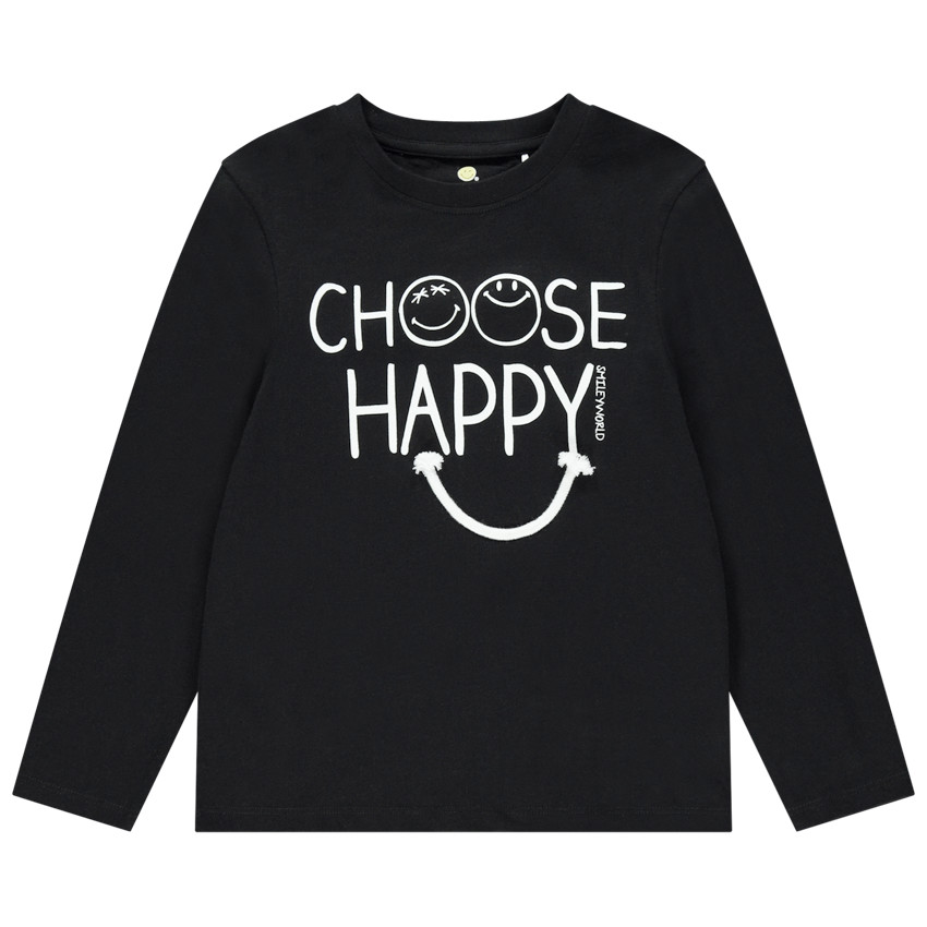 T-shirt manches longues en coton print Smiley 