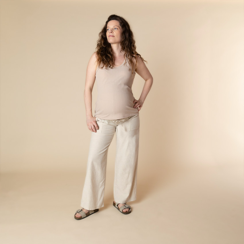 Μπλουζάκι αμάνικο κοτλέ μονόχρωμο για γυναίκες 