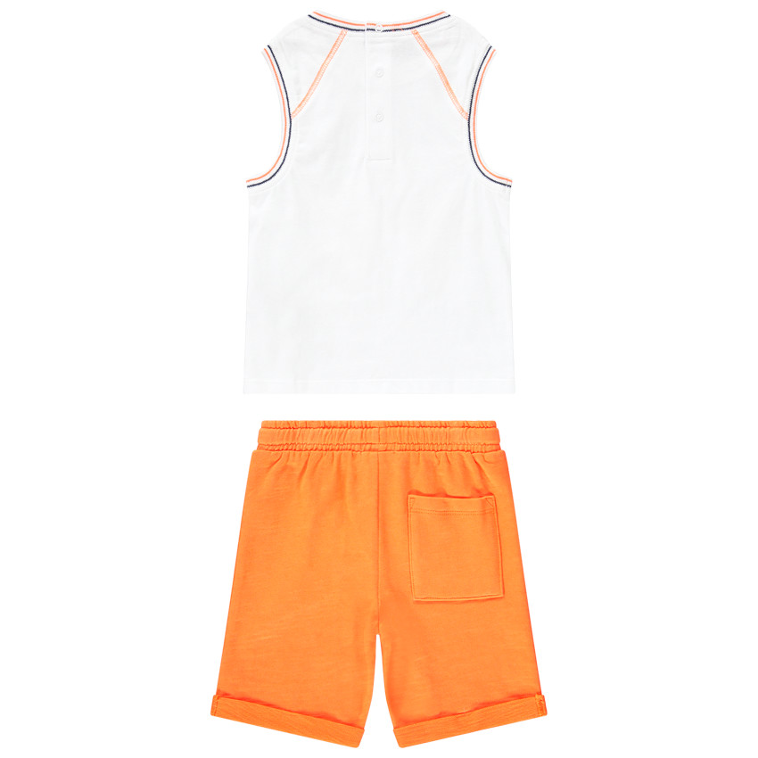 Σετ plage φαντεζί Αμάνικο μπλουζάκι + Βερμούδα για bebe αγόρι 
