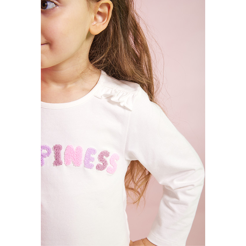 T-shirt μακρυμάνικο με εφαρμογή από πλεκτό για κορίτσι μωρό 