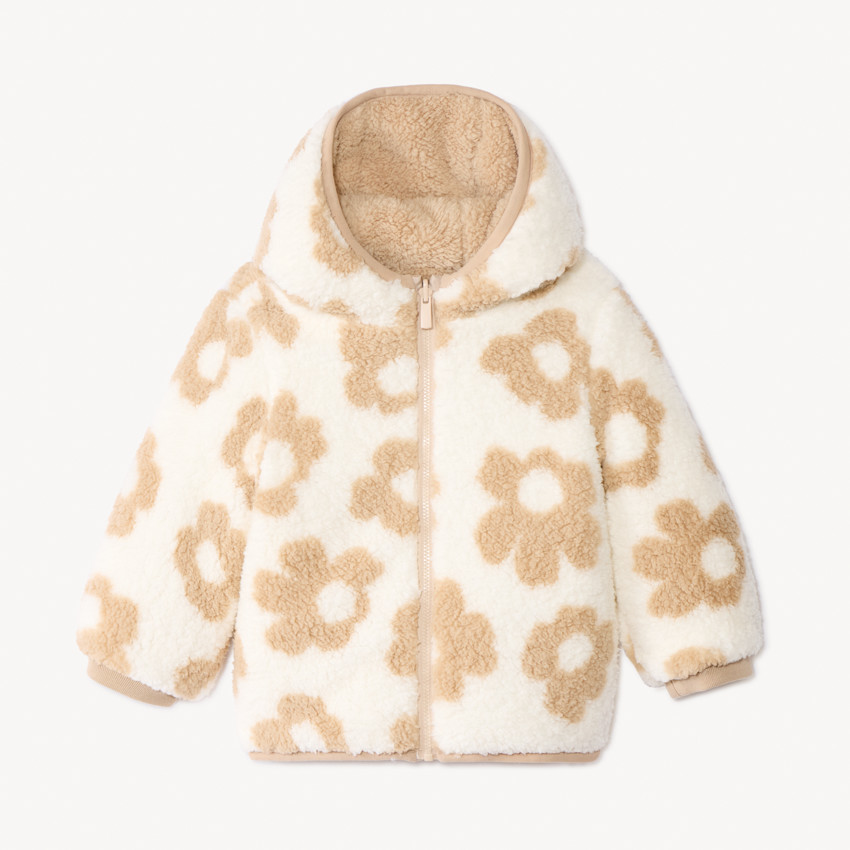 Veste sherpa réversible à capuche pour bébé fille 