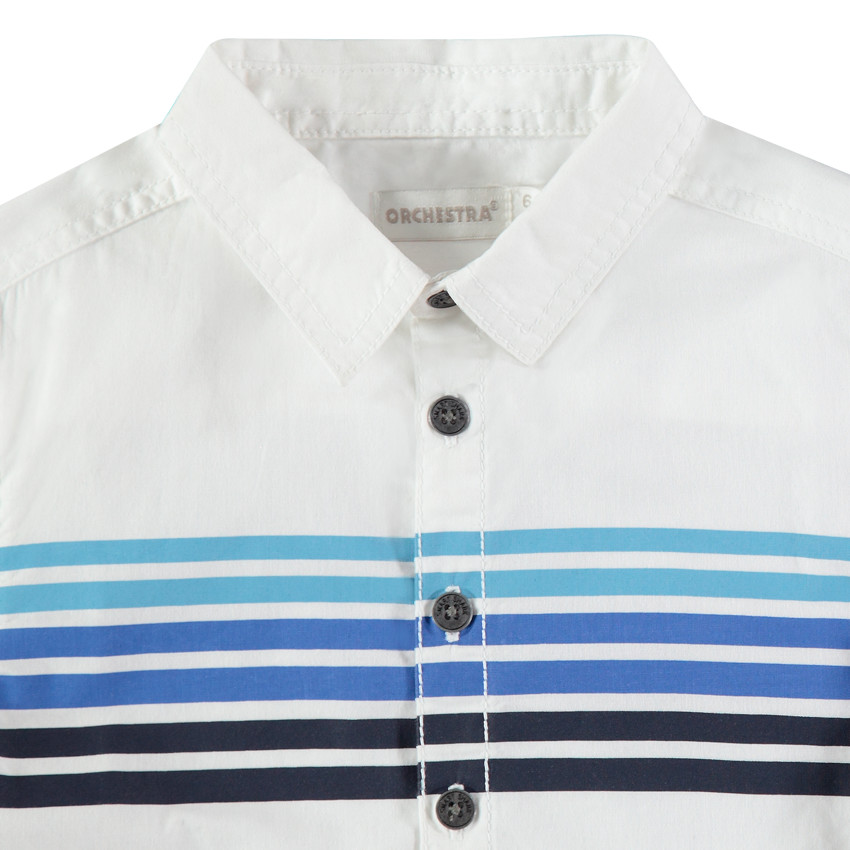 Μακρυμάνικο βαμβακερό πουκάμισο με ρίγες και στάμπα καρχαρία  Additional Μακρυμάνικο βαμβακερό πουκάμισο με ρίγες και στάμπα καρχαρία