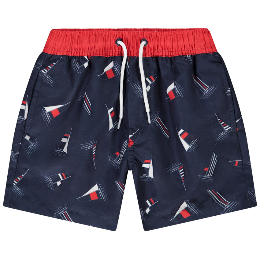 Σορτς μπάνιου microfibre με σχέδιο voiliers για αγόρι 