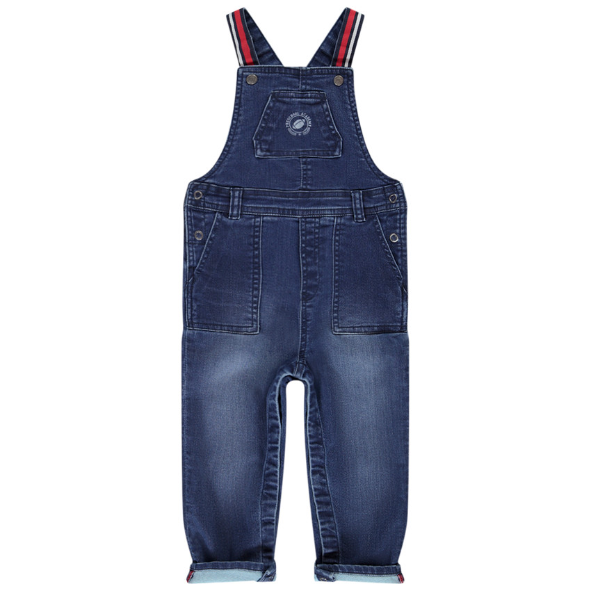 Salopette longue en jeans denim fantaisie pour bébé garçon 