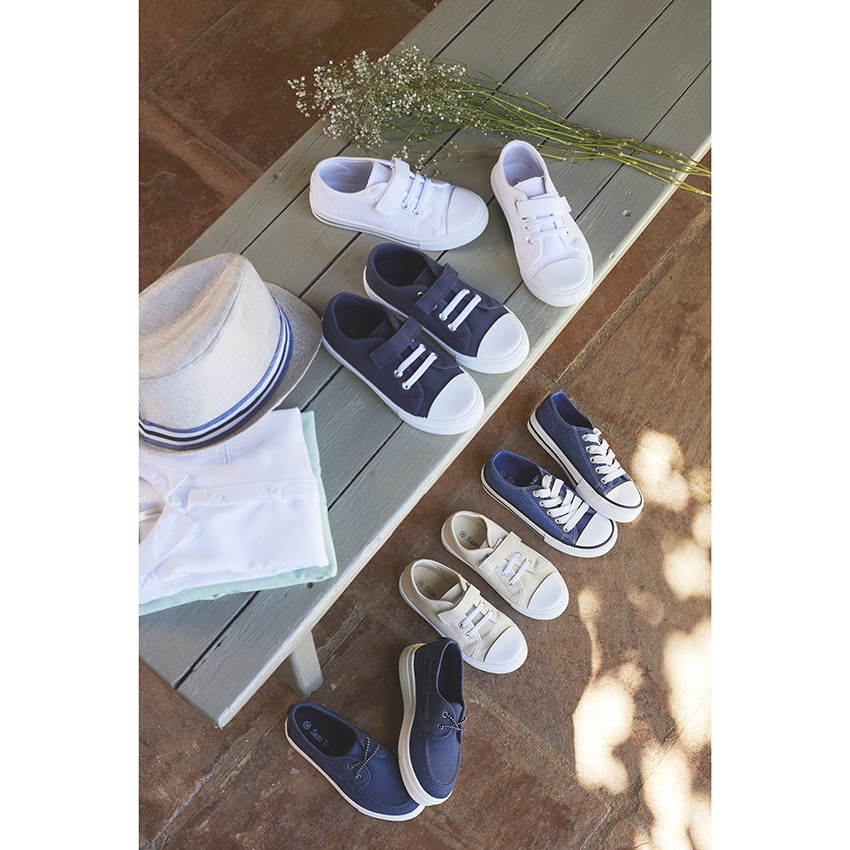 Αθλητικά παπούτσια χαμηλά από ύφασμα με κορδόνια και velcro για αγόρι 