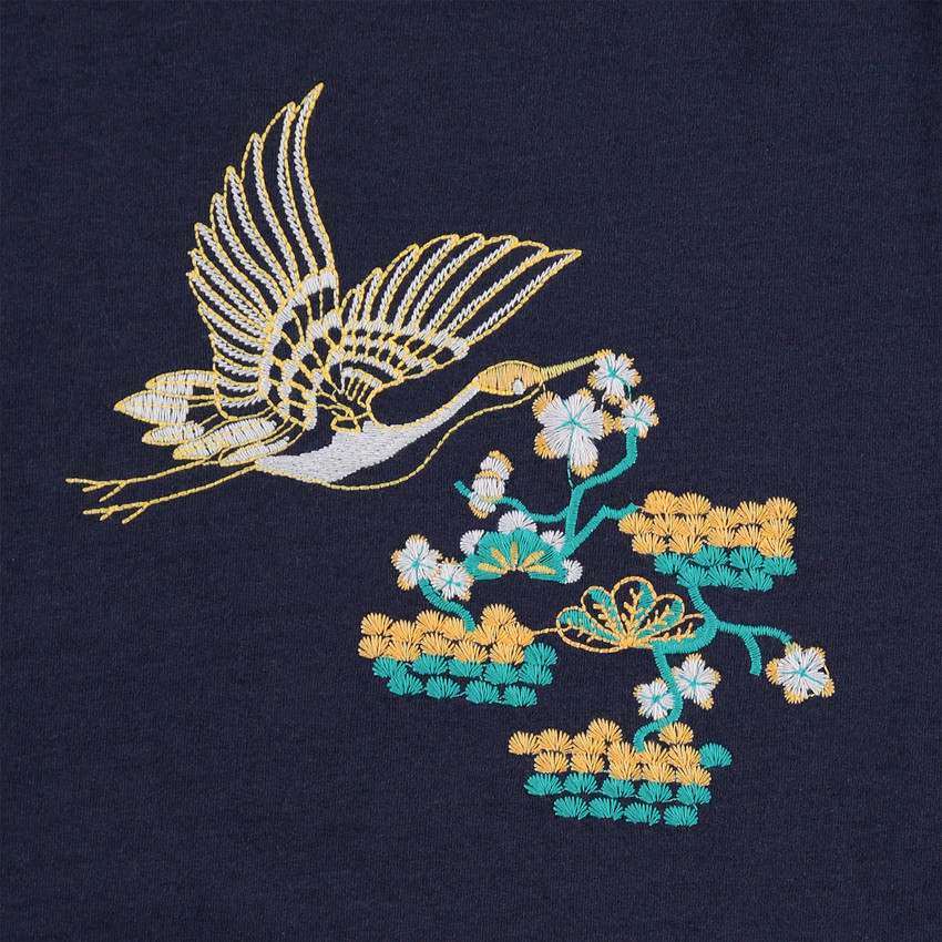 Παιδικά - Φούτερ από φανέλα με κεντημένο πουλάκι μπροστά 