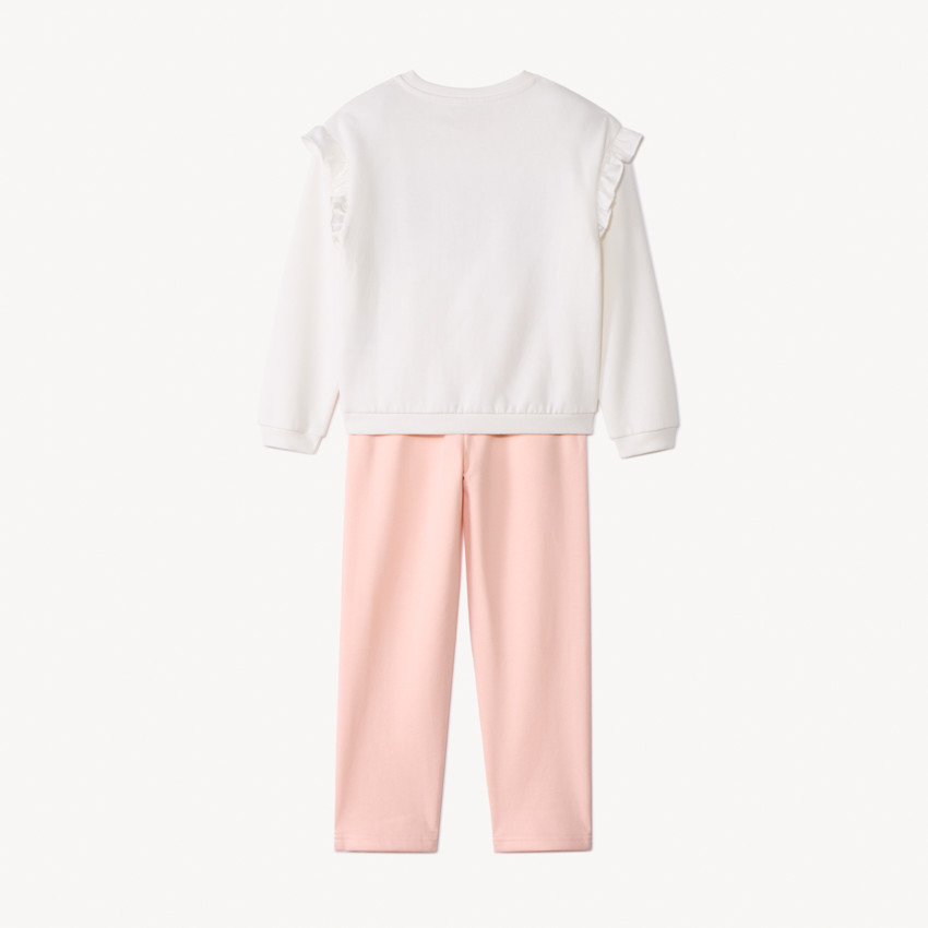 Σετ φόρμας με λουλουδάτο κέντημα για κορίτσι από molleton 