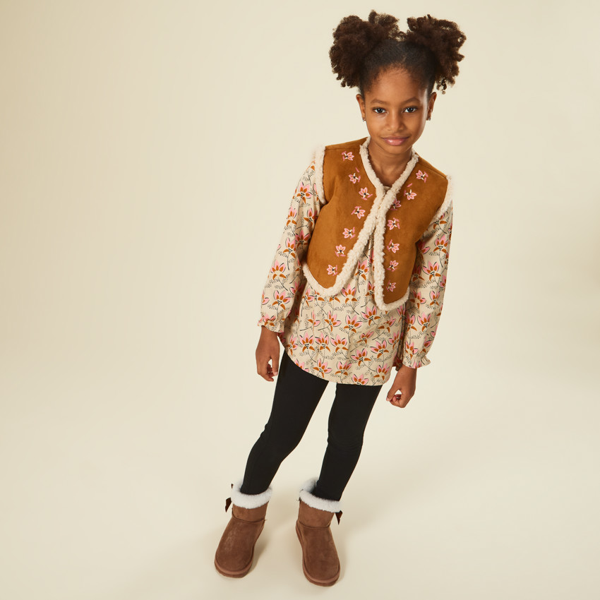 Τουνίκ με μακριά μανίκια και floral σχέδιο για κορίτσι 