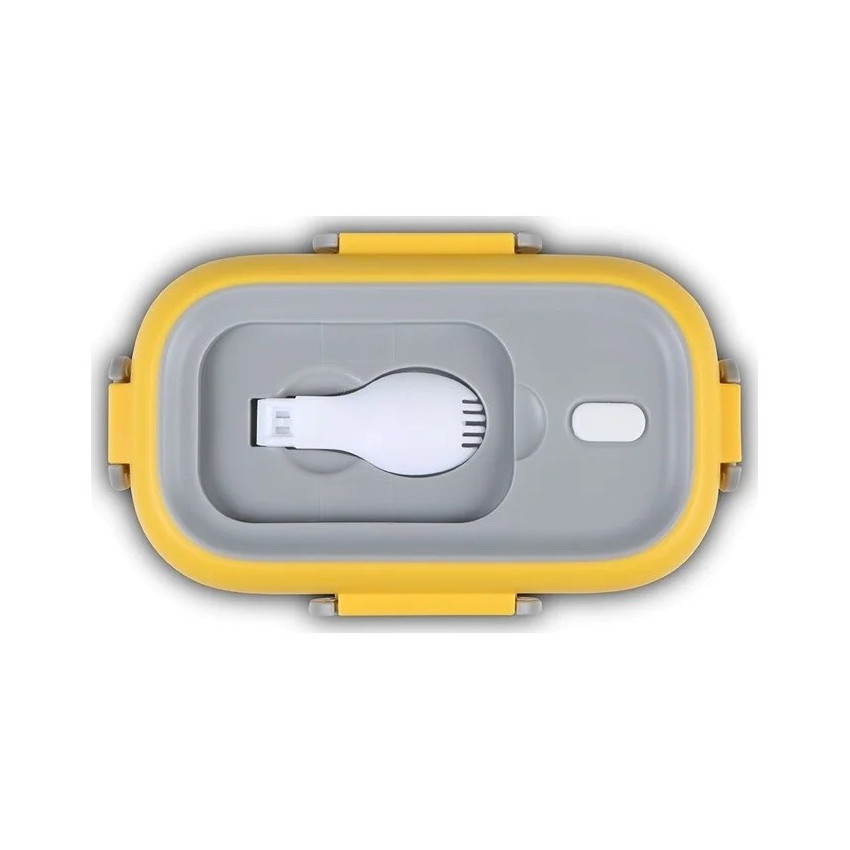 Δοχείο Φαγητού Ανοξείδωτο Ορθογώνιο "We Care", Κίτρινο 800ml 