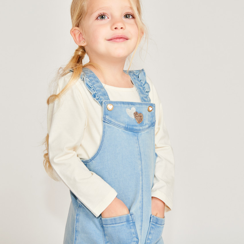 Φόρεμα σαλόπετα με χρυσές καρδιές για μωρό κορίτσι 