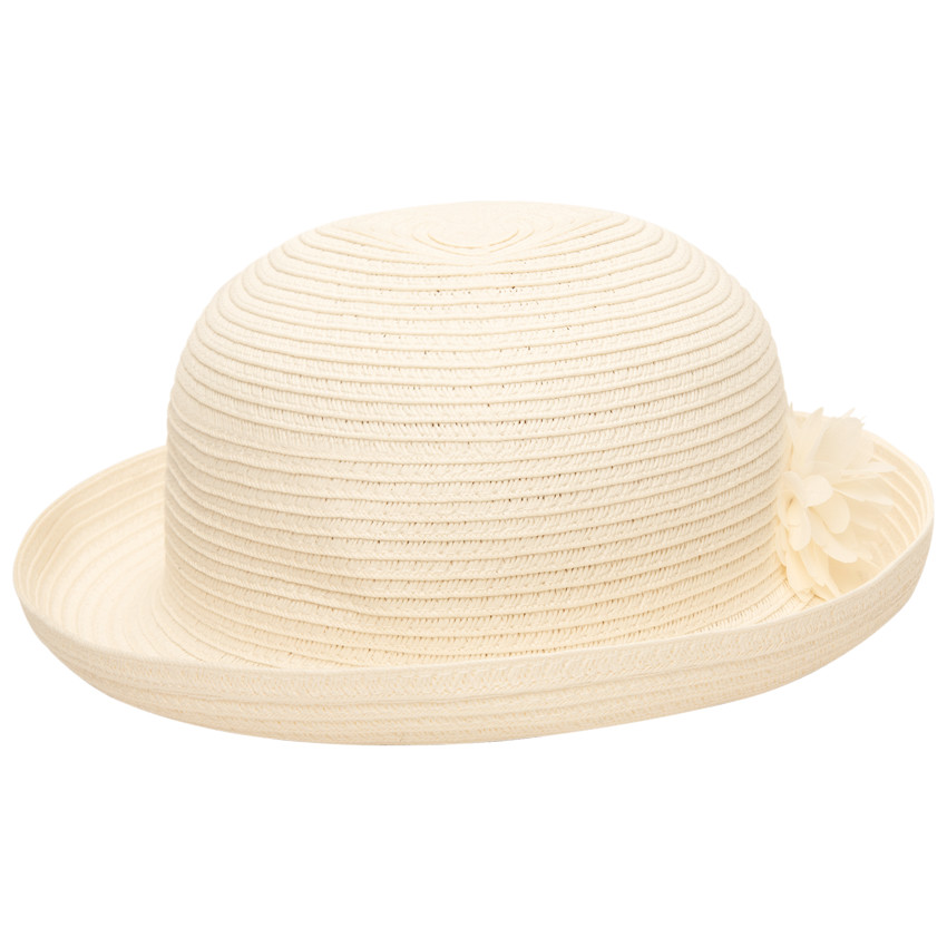 "Καπέλο από ψάθα με λουλούδι για μωρό κορίτσι" 