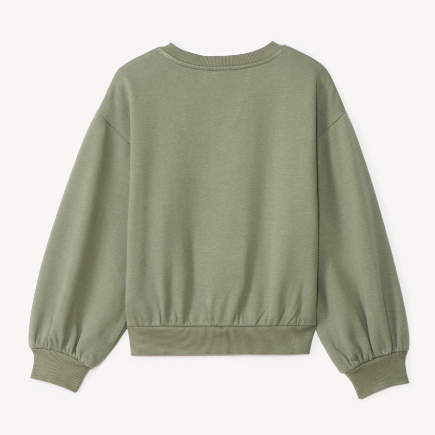 Φούτερ molleton oversize με κέντημα για κορίτσι 