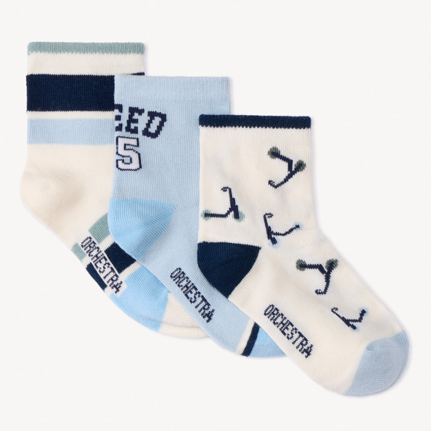 Σετ από 3 ζευγάρια κανονικές φαντεζί κάλτσες για αγόρι 