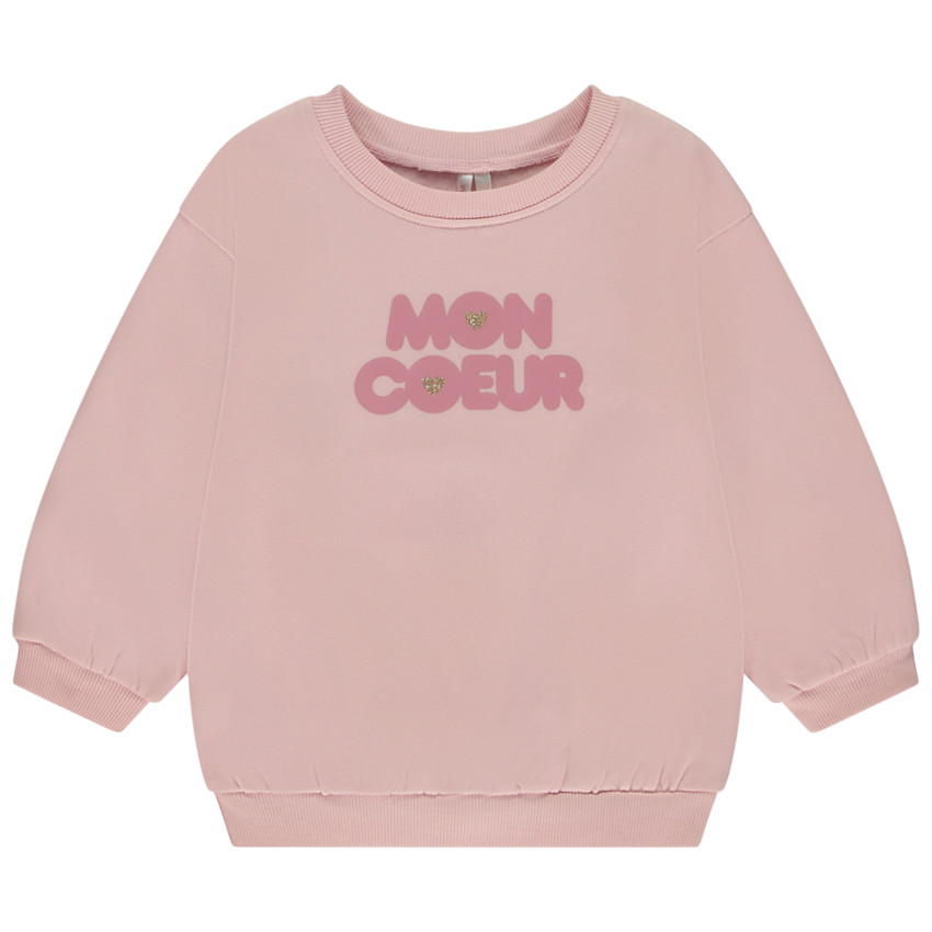 Φούτερ σε molleton με φαντεζί print για bebe κορίτσι 