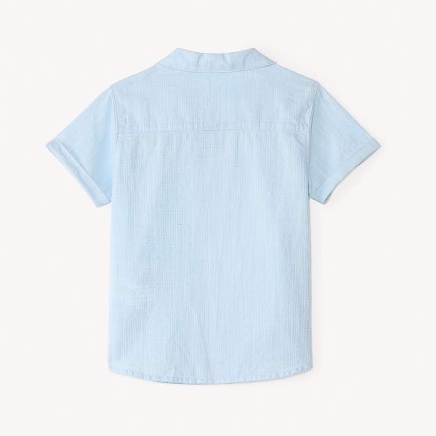 Κοντομάνικη πουκάμισο από υφασμένο καμβά για αγοράκι. 