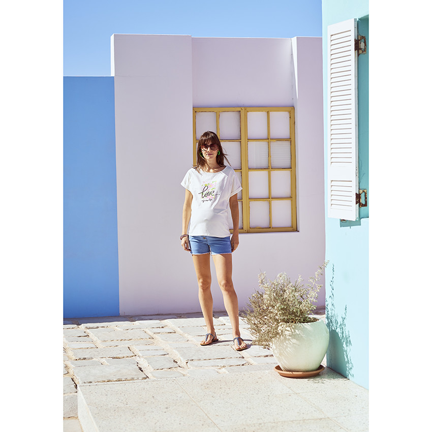 Κοντομάνικο μπλουζάκι εγκυμοσύνης από jersey με σχέδιο 