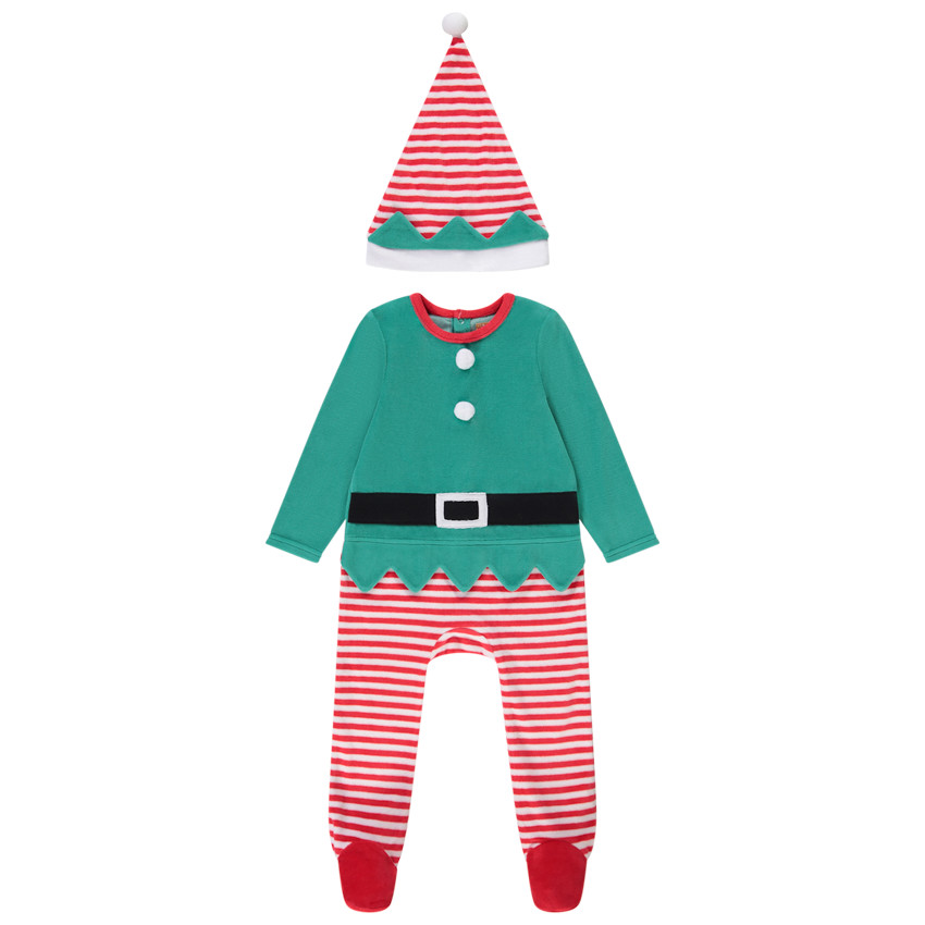 "Σύνολο παιχνιδιάρικου ξωτικού Χριστουγέννων με υπνόσακο + σκουφάκι για μωρό" 