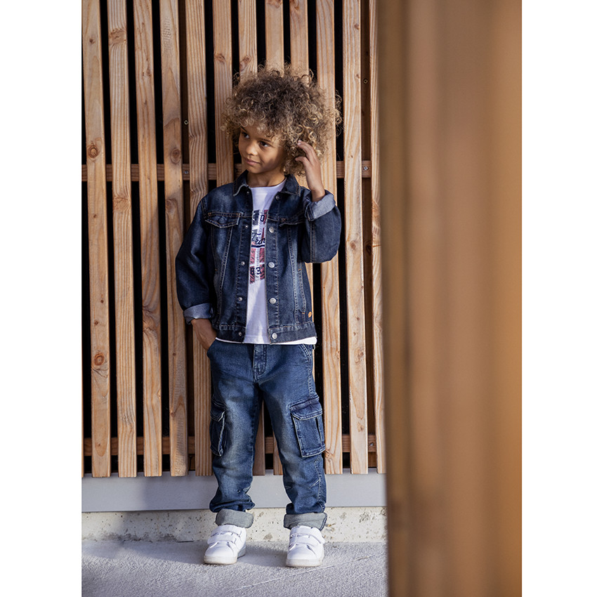 Jean cargo effet used με κλιπ στη ζώνη 