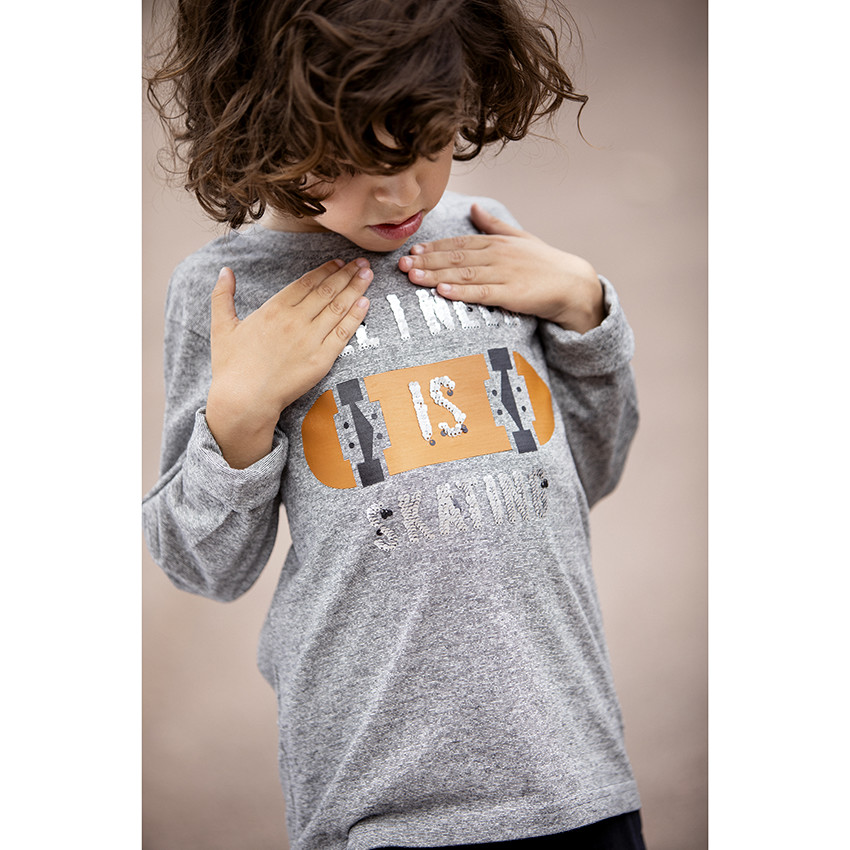 T-shirt μακρυμάνικο με μαγικές παγιέτες για αγόρι 