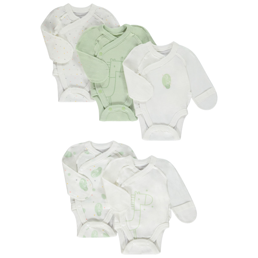 Σετ από 5 μακρυμάνικα κορμάκια jersey για πρόωρο μωρό 