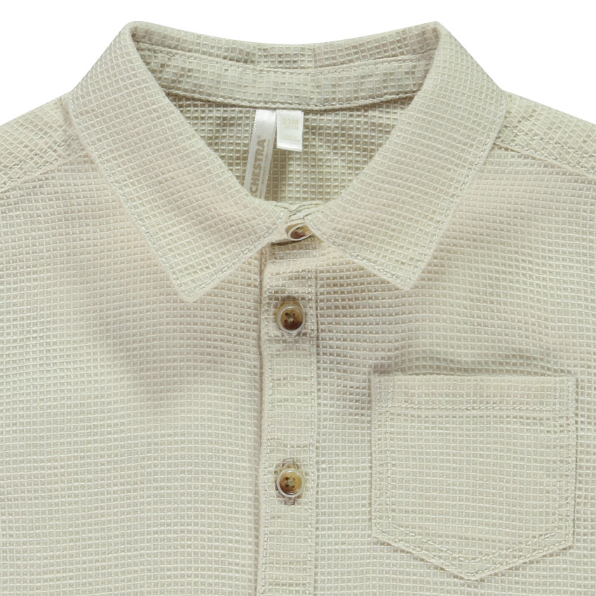 Πουκάμισο μακρυμάνικο με εφέ κηρήθρας για αγόρι 