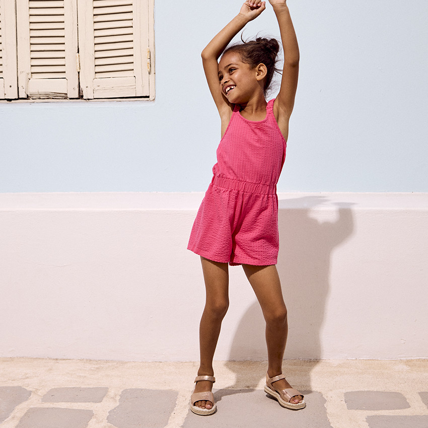 Ολόσωμη φόρμα unie σε jersey texturé για κορίτσι 